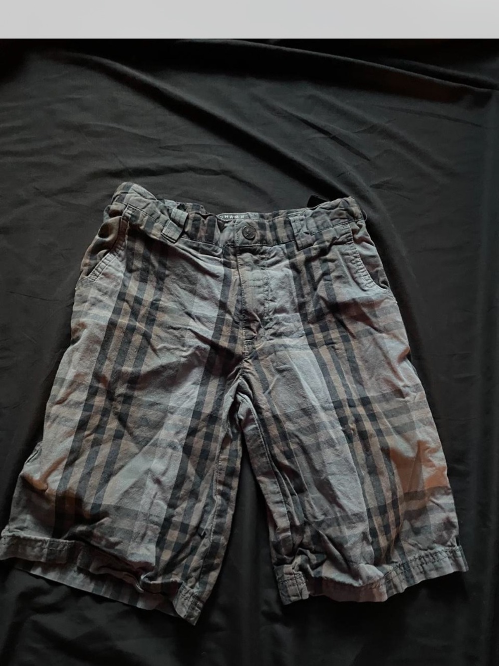 Target Men's Gray Plaid Flat-Front Shorts